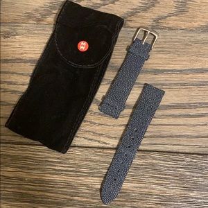 18mm Michele Deco Navy Blue Stingray watch band